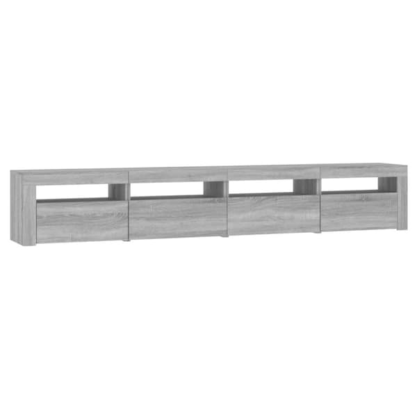 vidaXL tv-skab med LED-lys 240x35x40 cm grå sonoma-eg