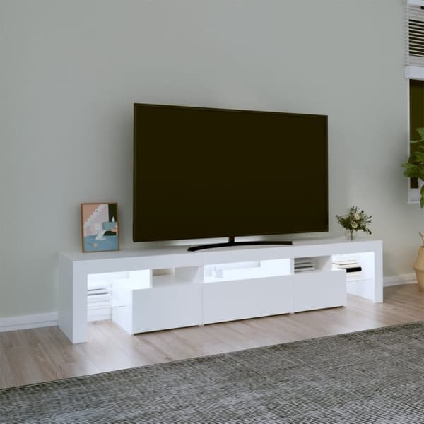 vidaXL TV-taso LED-valoilla valkoinen 200x36,5x40 cm