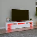 Pikkukuva 5 / 11: vidaXL TV-taso LED-valoilla valkoinen 200x36,5x40 cm