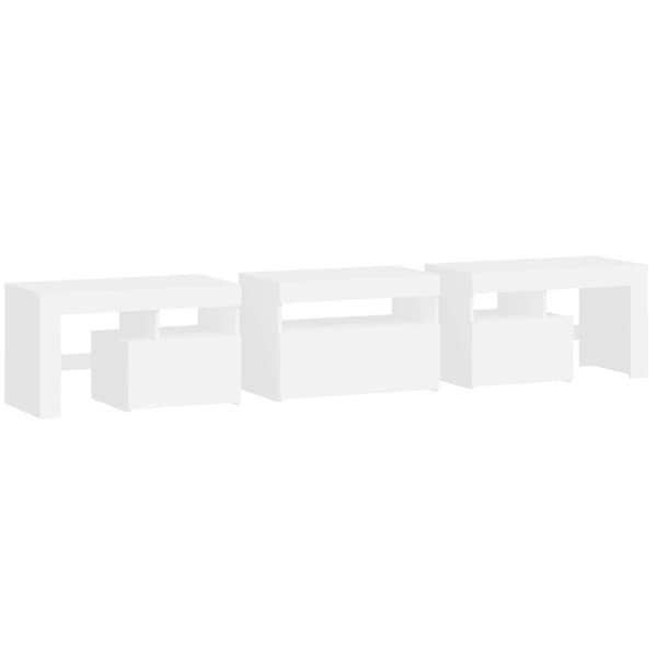 vidaXL TV-taso LED-valoilla valkoinen 200x36,5x40 cm