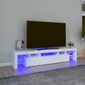 Pikkukuva 1 / 11: vidaXL TV-taso LED-valoilla valkoinen 200x36,5x40 cm
