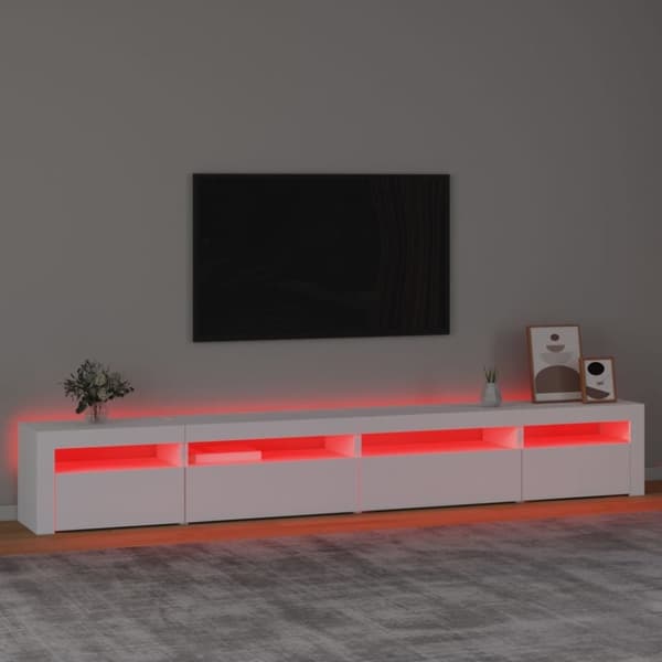 vidaXL Tv-bänk med LED-belysning vit 270x35x40 cm