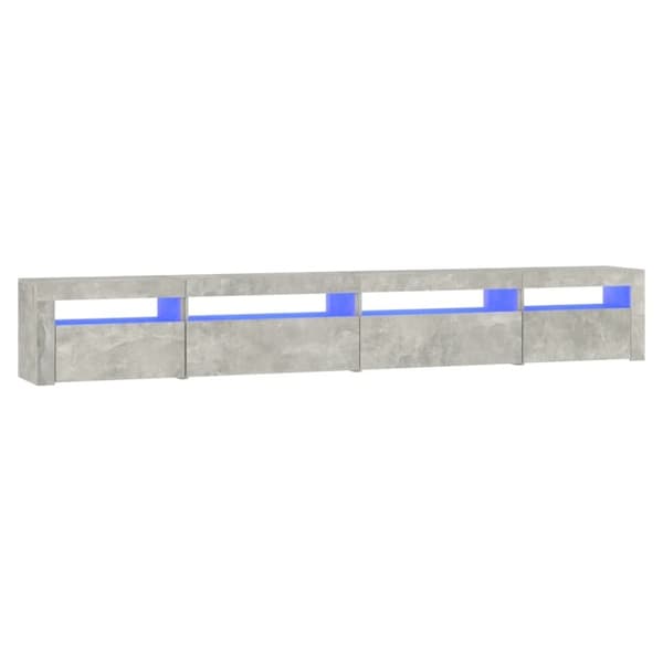vidaXL Tv-bänk med LED-belysning betonggrå 270x35x40 cm