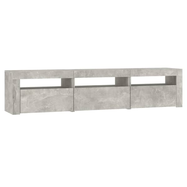 vidaXL TV-benk med LED-lys betonggrå 180x35x40 cm