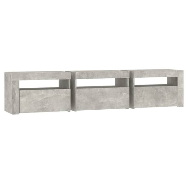 vidaXL TV-benk med LED-lys betonggrå 180x35x40 cm
