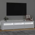 Miniatyrbilde 3 av 11: vidaXL TV-benk med LED-lys hvit 180x35x40 cm