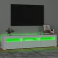 Miniatyrbilde 4 av 11: vidaXL TV-benk med LED-lys hvit 180x35x40 cm