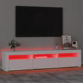 Miniatyrbilde 5 av 11: vidaXL TV-benk med LED-lys hvit 180x35x40 cm