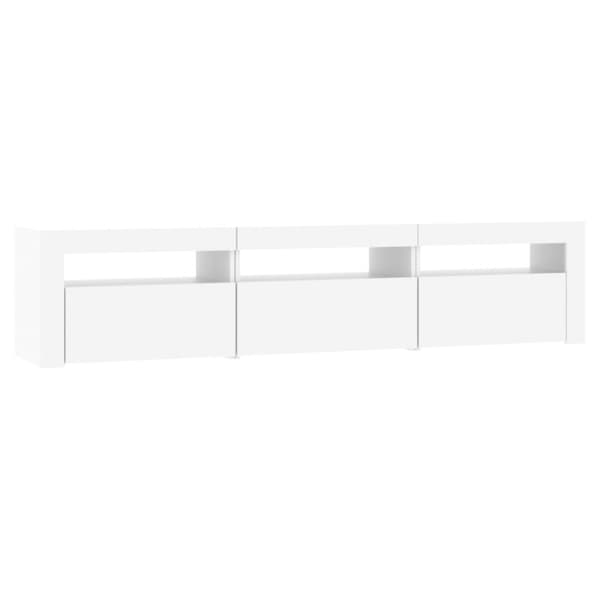 vidaXL TV-benk med LED-lys hvit 180x35x40 cm