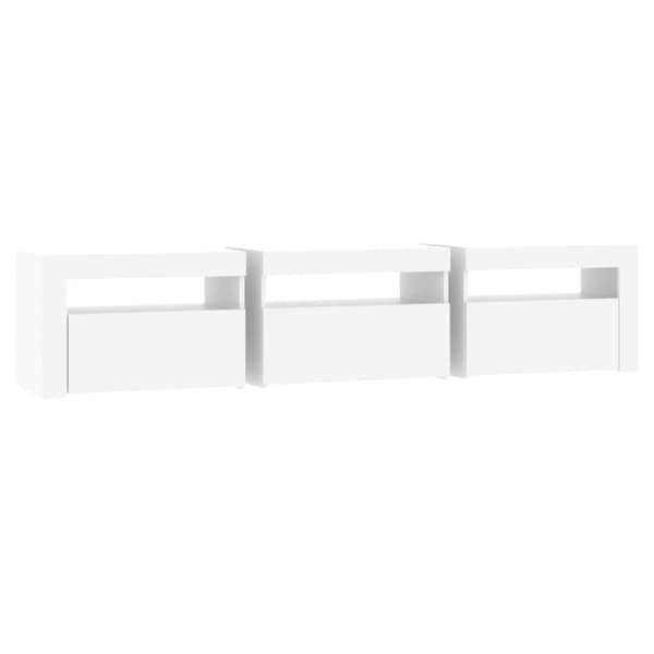 vidaXL TV-benk med LED-lys hvit 180x35x40 cm