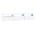 Miniatyrbilde 2 av 11: vidaXL TV-benk med LED-lys hvit 180x35x40 cm