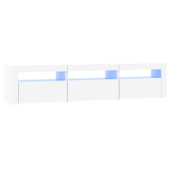 vidaXL TV-benk med LED-lys hvit 180x35x40 cm