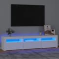 Miniatyrbilde 1 av 11: vidaXL TV-benk med LED-lys hvit 180x35x40 cm