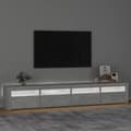 Miniatyrbilde 3 av 11: vidaXL TV-benk med LED-lys betonggrå 240x35x40 cm