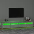 Miniatyrbilde 4 av 11: vidaXL TV-benk med LED-lys betonggrå 240x35x40 cm