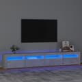 Miniatyrbilde 1 av 11: vidaXL TV-benk med LED-lys betonggrå 240x35x40 cm
