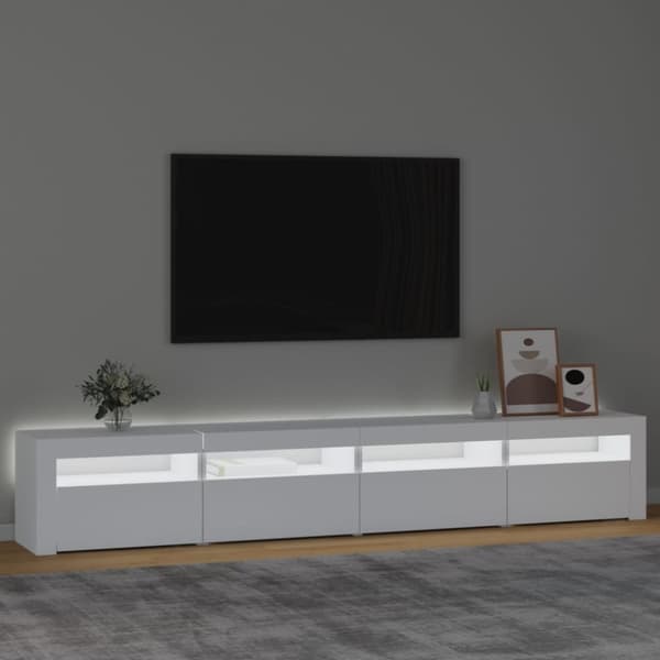vidaXL Tv-bänk med LED-belysning vit 240x35x40 cm