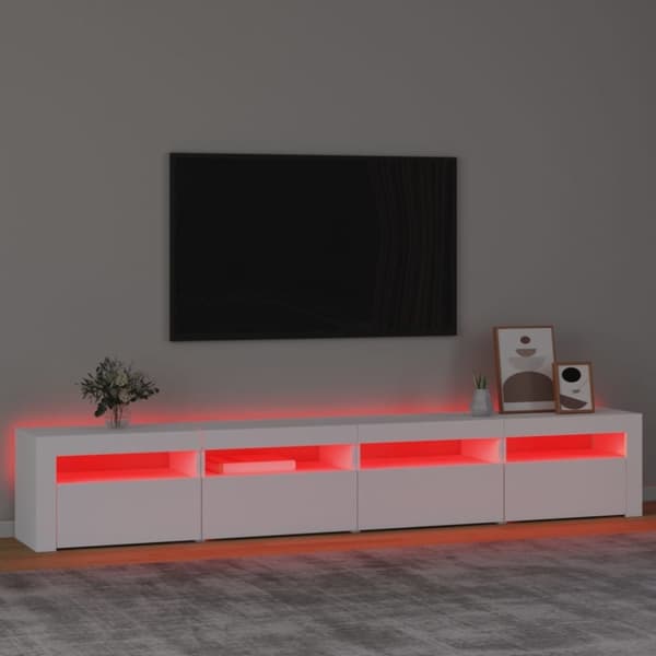 vidaXL Tv-bänk med LED-belysning vit 240x35x40 cm