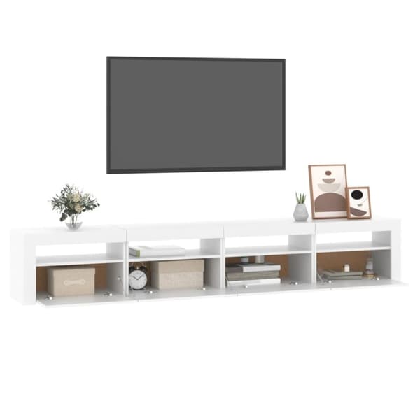 vidaXL Tv-bänk med LED-belysning vit 240x35x40 cm
