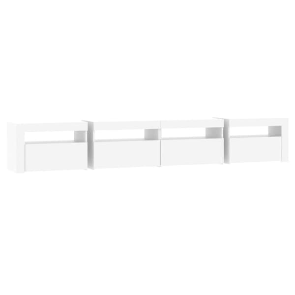 vidaXL Tv-bänk med LED-belysning vit 240x35x40 cm