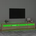 Miniatyrbilde 4 av 11: vidaXL TV-benk med LED-lys sonoma eik 240x35x40 cm