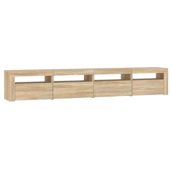 vidaXL TV-benk med LED-lys sonoma eik 240x35x40 cm
