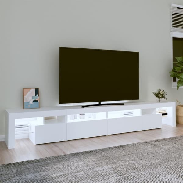 vidaXL Tv-bänk med LED-belysning Vit 260x36,5x40 cm
