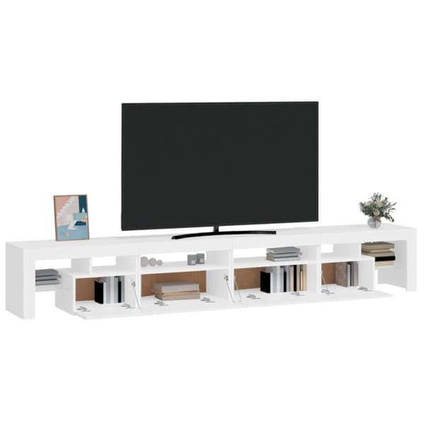 vidaXL Tv-bänk med LED-belysning Vit 260x36,5x40 cm