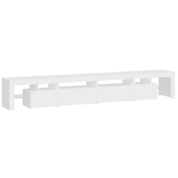 vidaXL Tv-bänk med LED-belysning Vit 260x36,5x40 cm
