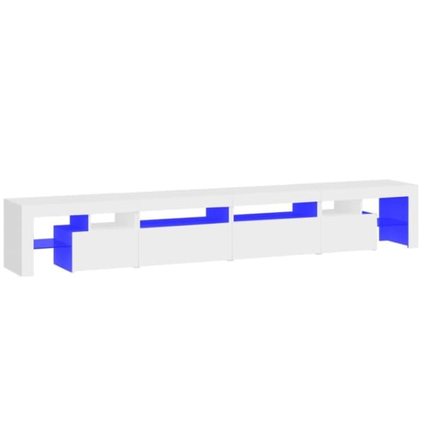 vidaXL Tv-bänk med LED-belysning Vit 260x36,5x40 cm