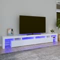 Miniatyrbild 1 av 11: vidaXL Tv-bänk med LED-belysning Vit 260x36,5x40 cm
