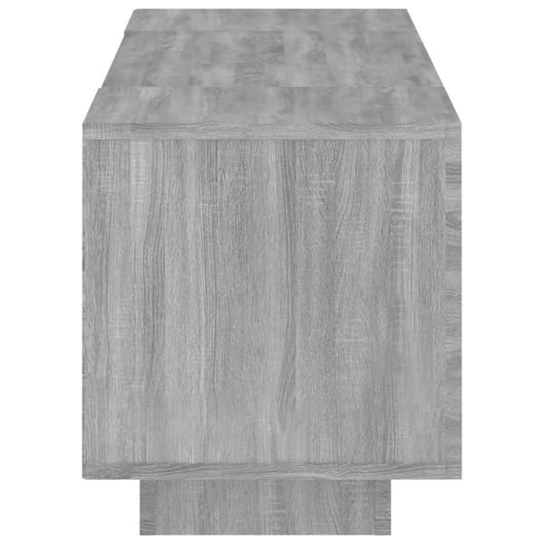 vidaXL TV-bänk med LED-belysning grå sonoma 160x35x40 cm