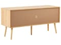 Pikkukuva 7 / 11: TV-taso vaalea puu 120 x 60 x 40 cm rottinki puu 4 laatikkoa hylly moderni boho