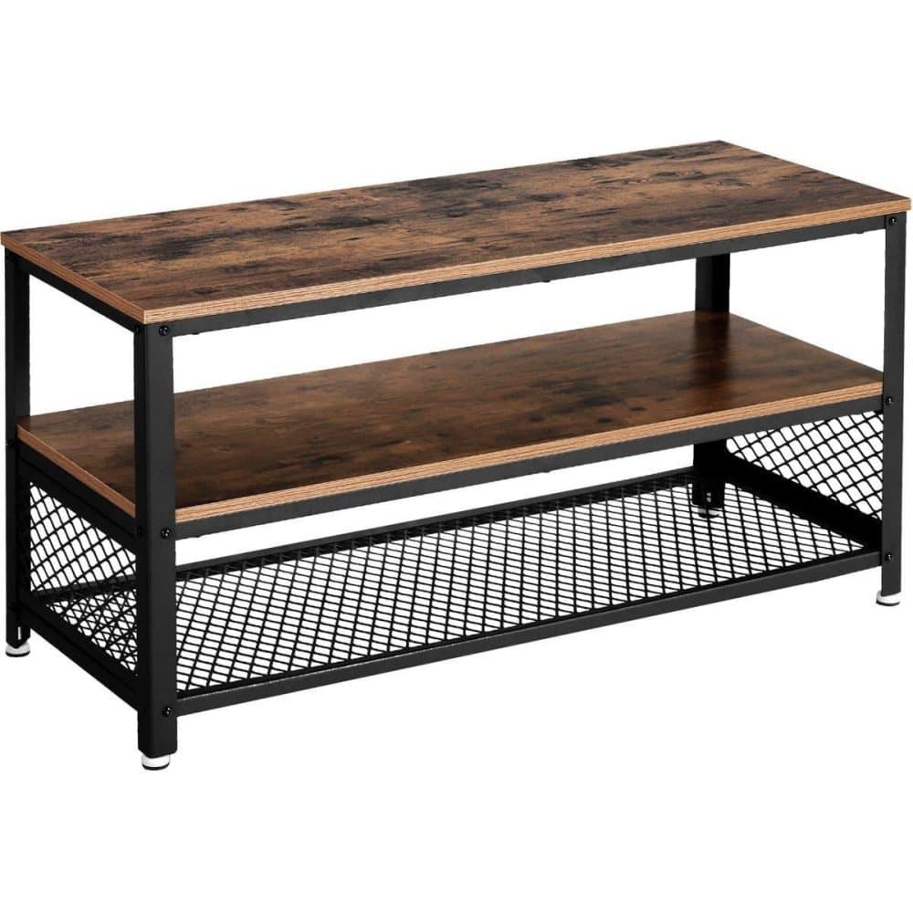 Rootz Tv Möbler - Tv Möbler Trä - Tv Möbler Industriell - Soffbord - Svart - 100 x 40 x 52 cm (LxBxH)