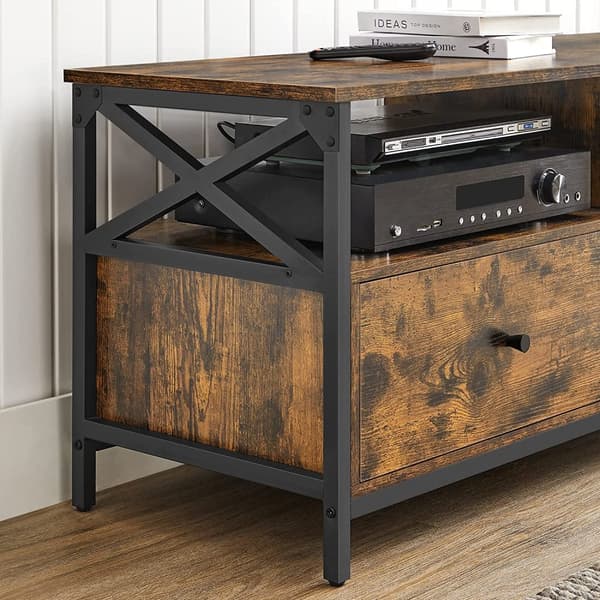 TV -möbler - TV -bord - TV -byrå - vardagsrumsmöbler - med lådor - Vintage Brown