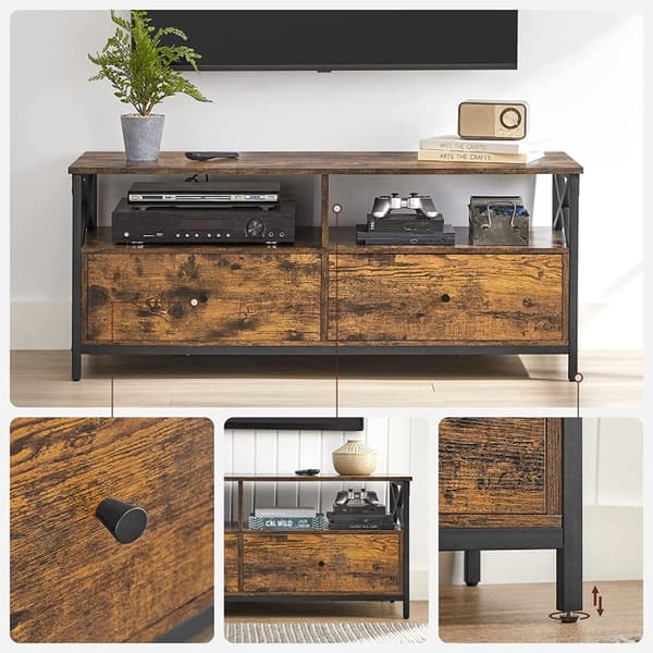 TV -möbler - TV -bord - TV -byrå - vardagsrumsmöbler - med lådor - Vintage Brown