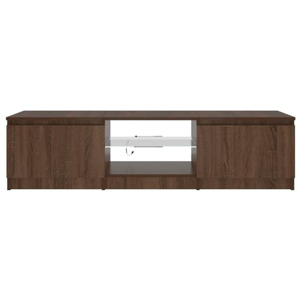 vidaXL TV-bänk med LED-belysning brun ek 140x40x35,5 cm