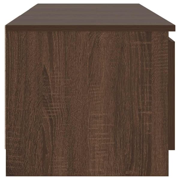 vidaXL TV-bänk med LED-belysning brun ek 140x40x35,5 cm