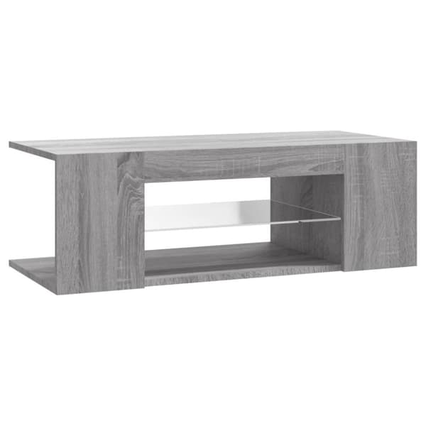 vidaXL TV-bänk med LED-belysning grå sonama 90x39x30 cm