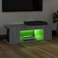 Miniatyrbild 4 av 11: vidaXL TV-bänk med LED-belysning grå sonama 90x39x30 cm