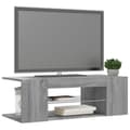 Miniatyrbild 7 av 11: vidaXL TV-bänk med LED-belysning grå sonama 90x39x30 cm