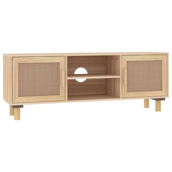 vidaXL TV-benk brun 105x30x40 cm heltre furu og naturrotting