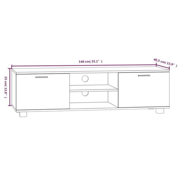 vidaXL Tv-bänk sonama-ek 140x40,5x35 cm konstruerat trä