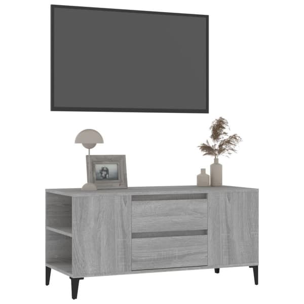 vidaXL TV-benk grå sonoma 102x44,5x50 cm konstruert tre