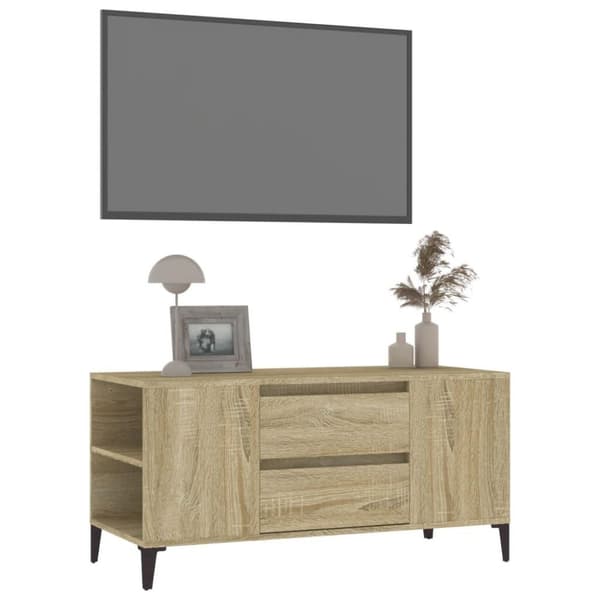 vidaXL TV-benk sonoma eik 102x44,5x50 cm konstruert tre