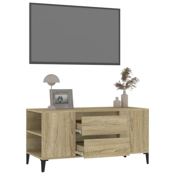 vidaXL TV-benk sonoma eik 102x44,5x50 cm konstruert tre