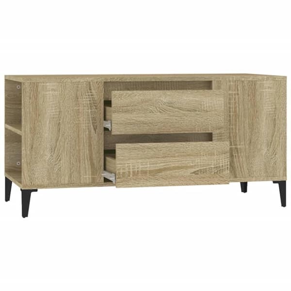 vidaXL TV-benk sonoma eik 102x44,5x50 cm konstruert tre