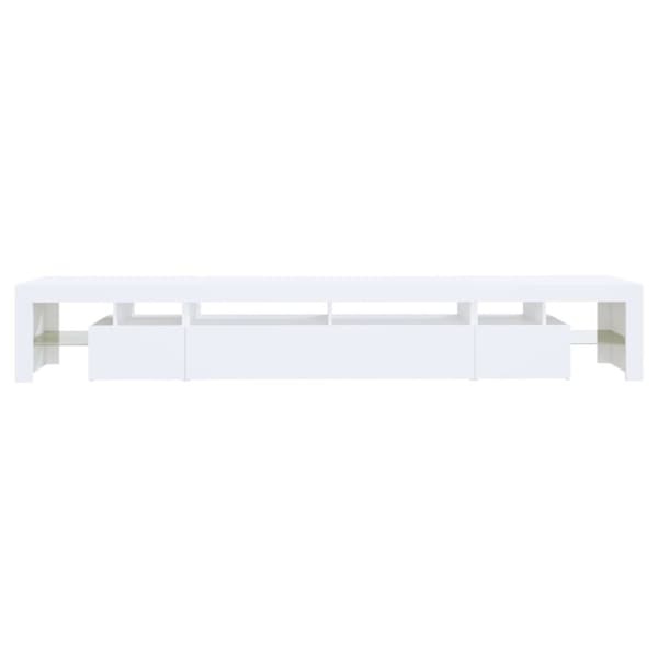 vidaXL Tv-bänk med LED-belysning Vit 260x36,5x40 cm
