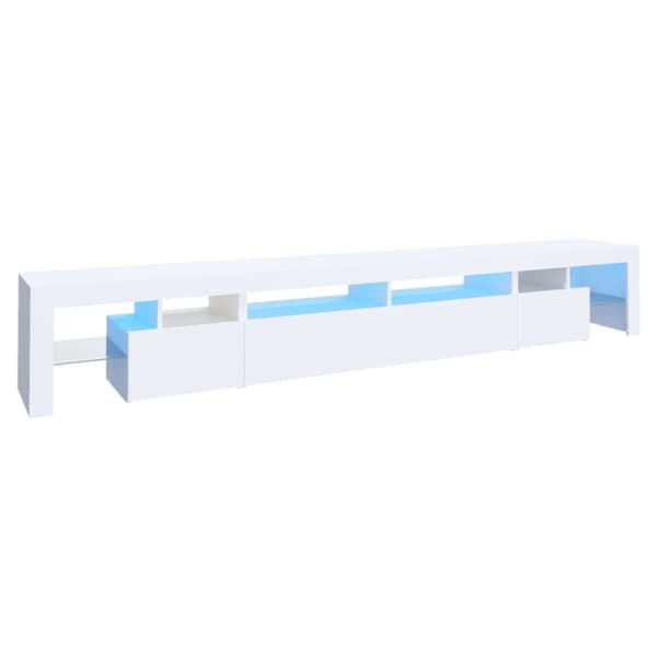 vidaXL Tv-bänk med LED-belysning Vit 260x36,5x40 cm