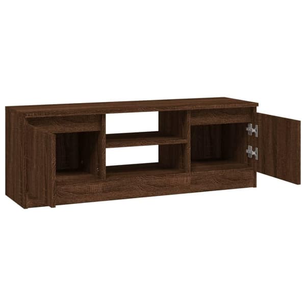 vidaXL TV-benk med dør brun eik 102x30x36 cm